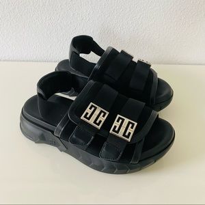 Givenchy | Shoes | Givenchy Marshmallow Logo Leather Slingback Black Sport Dad  Sandal | Poshmark